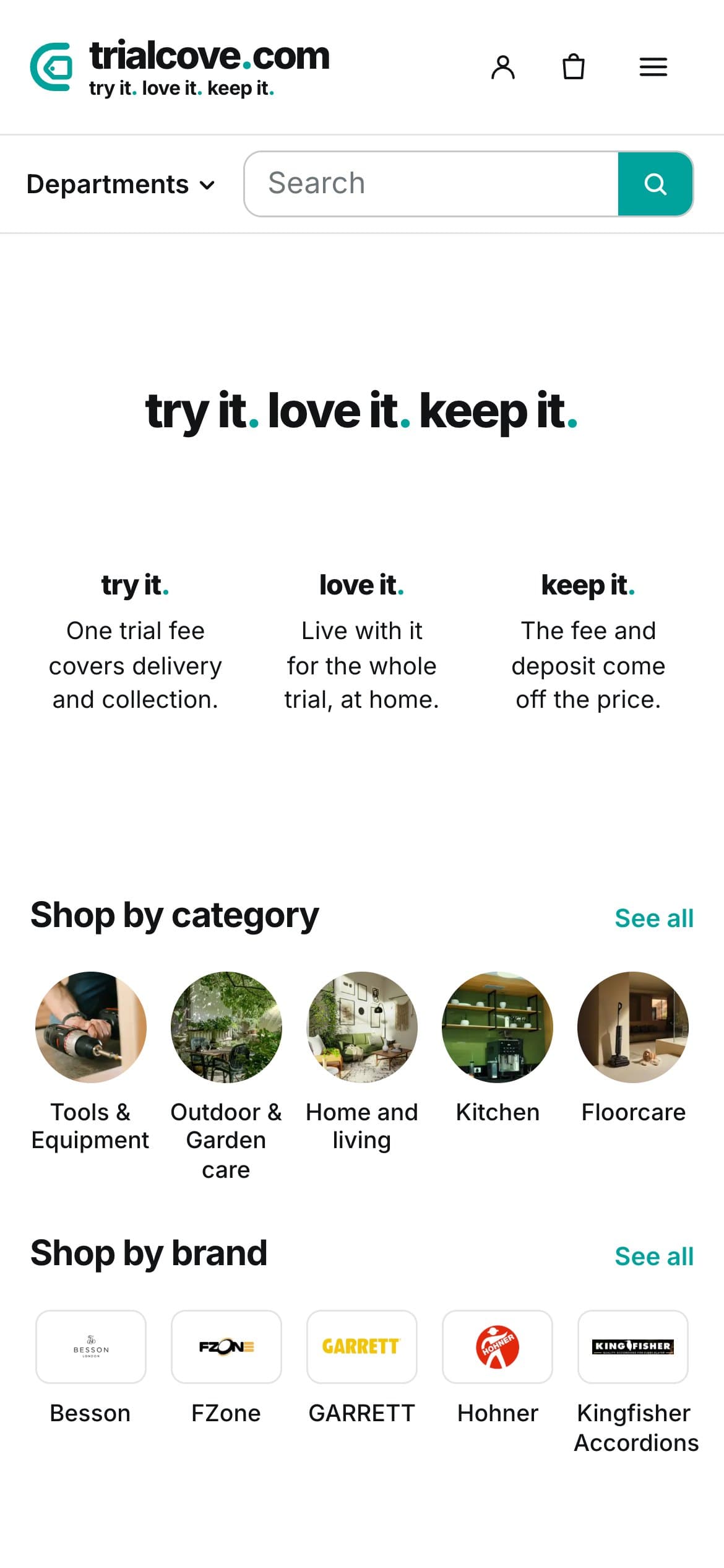 trialcove.com on a phone